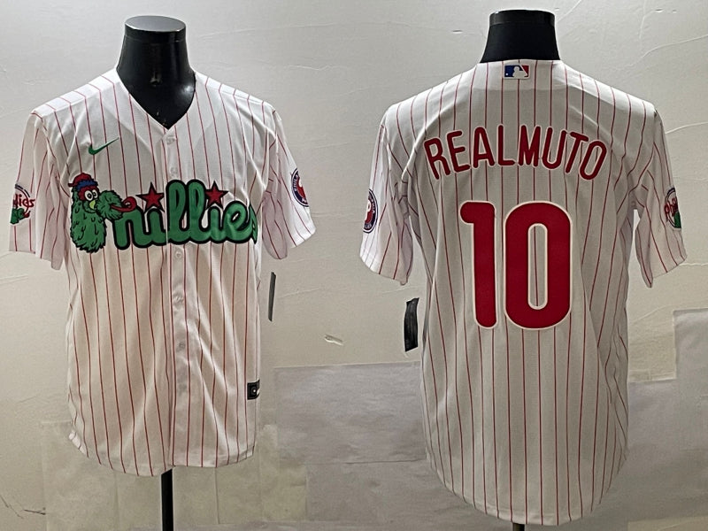 Men’s Philadelphia Phillies JT Realmuto #10 White Team Jersey