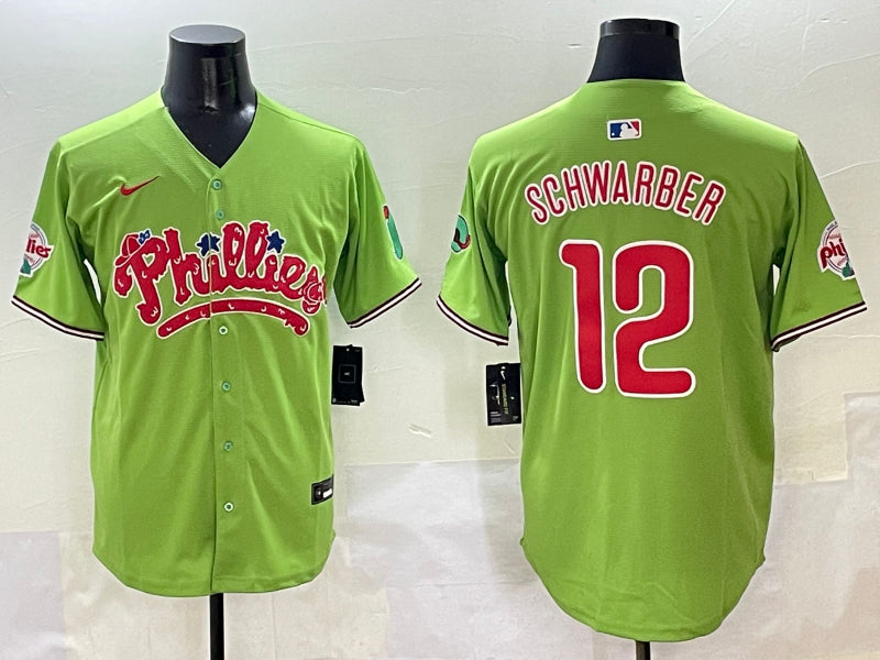 Men’s Philadelphia Phillies Kyle Schwarber #12 Green Jersey