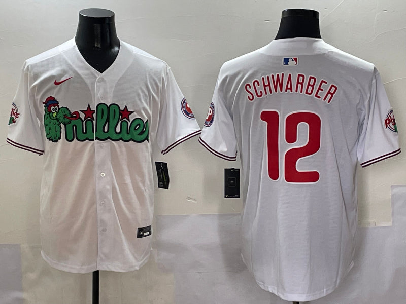 Men’s Philadelphia Phillies Kyle Schwarber #12 White Jersey