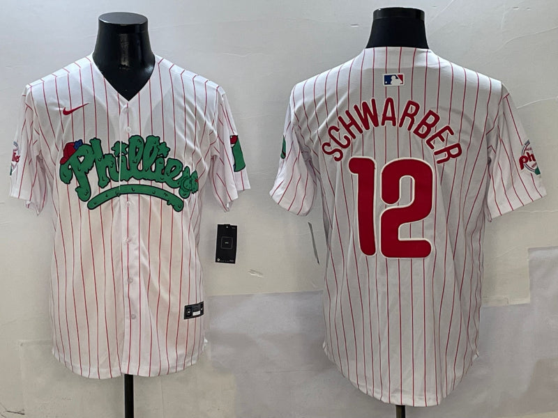 Men’s Philadelphia Phillies Kyle Schwarber #12 White Jersey