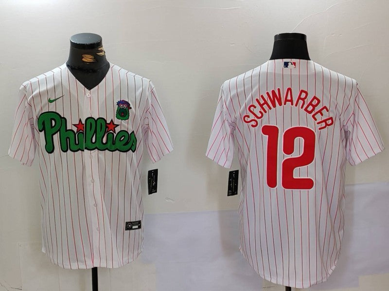 Men’s Philadelphia Phillies Kyle Schwarber #12 White Limited Jersey