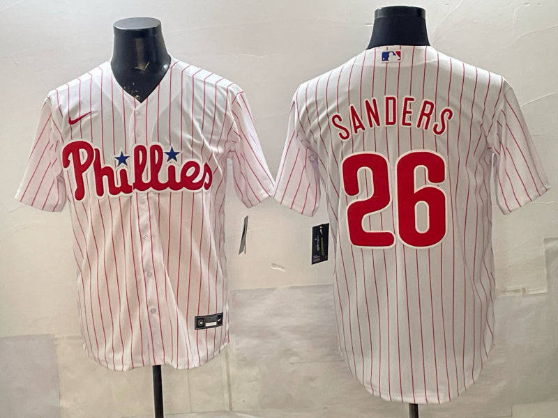 Men’s Philadelphia Phillies Michael Saunders #26 White Jersey