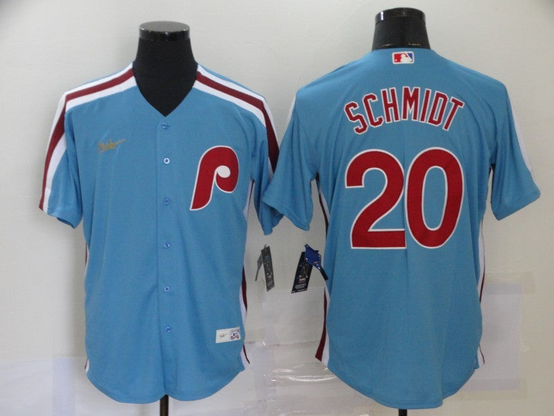 Men’s Philadelphia Phillies Mike Schmidt #20 Blue Baseball Jersey