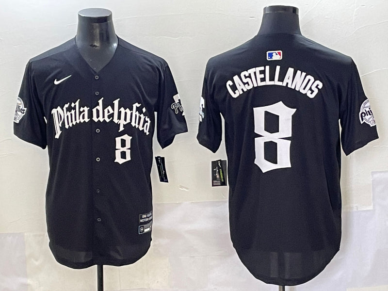 Men’s Philadelphia Phillies Nick Castellanos #8 Black Jersey