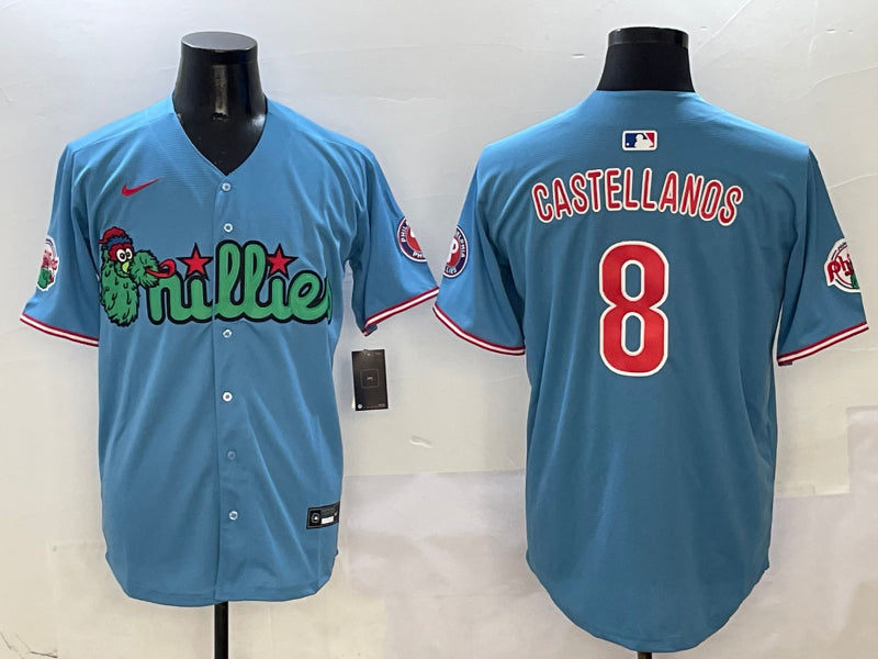 Men’s Philadelphia Phillies Nick Castellanos #8 Blue Jersey