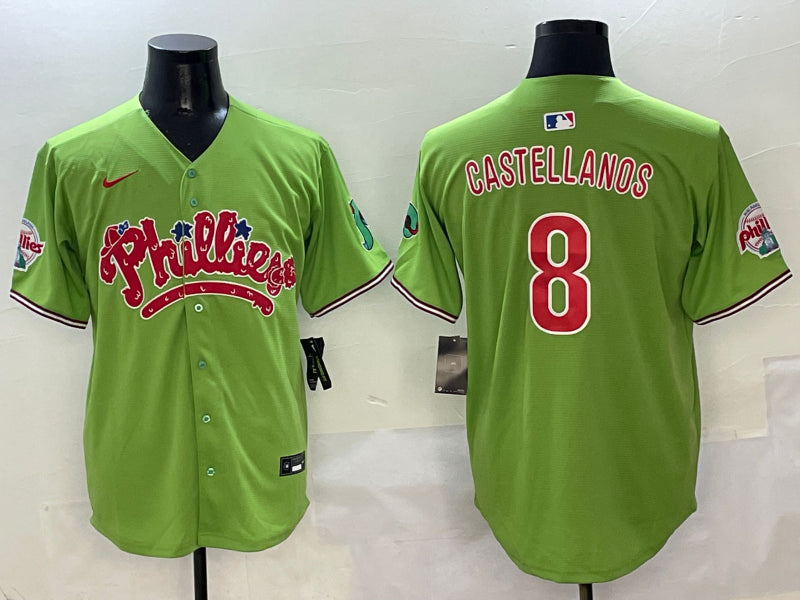 Men’s Philadelphia Phillies Nick Castellanos #8 Green Jersey