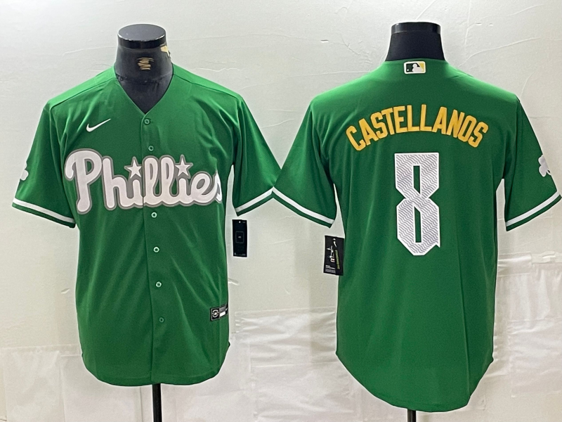 Men’s Philadelphia Phillies Nick Castellanos #8 Green Jersey