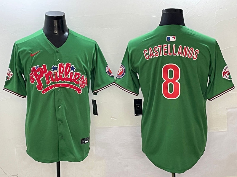 Men’s Philadelphia Phillies Nick Castellanos #8 Green Jersey