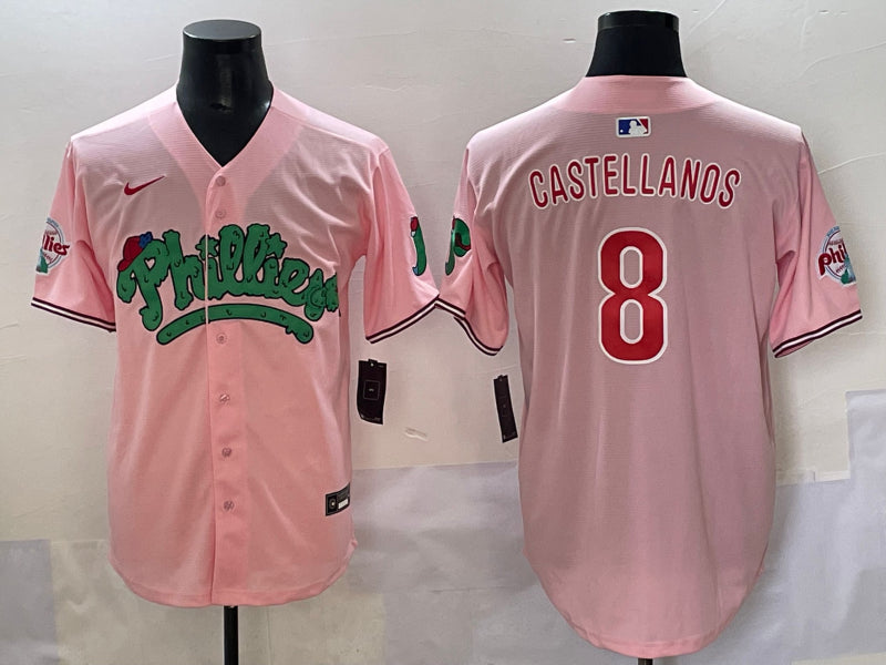 Men’s Philadelphia Phillies Nick Castellanos #8 Pink Jersey