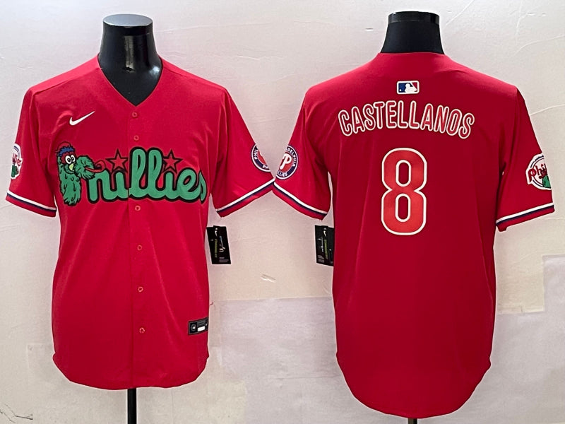 Men’s Philadelphia Phillies Nick Castellanos #8 Red Jersey