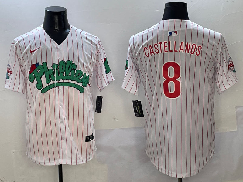 Men’s Philadelphia Phillies Nick Castellanos #8 White Jersey