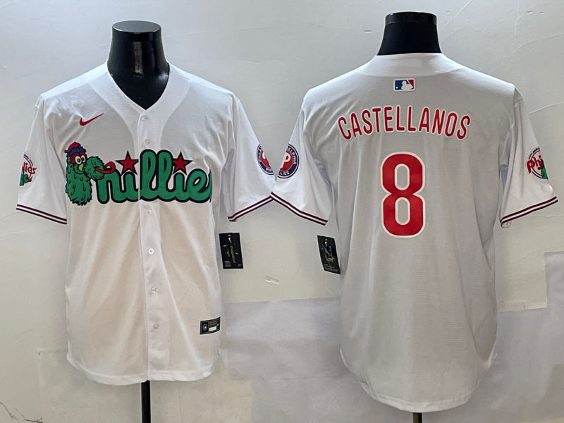 Men’s Philadelphia Phillies Nick Castellanos #8 White Jersey