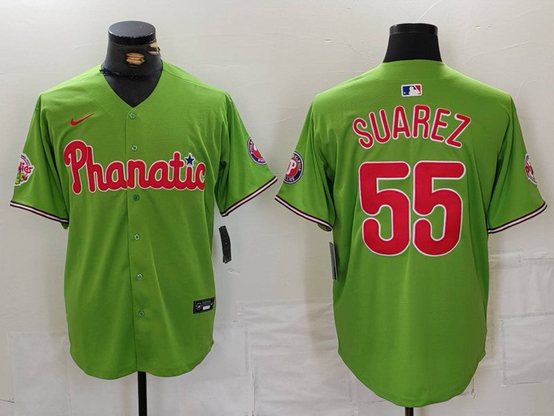 Men’s Philadelphia Phillies Ranger Suarez #55 Green Limited Jersey