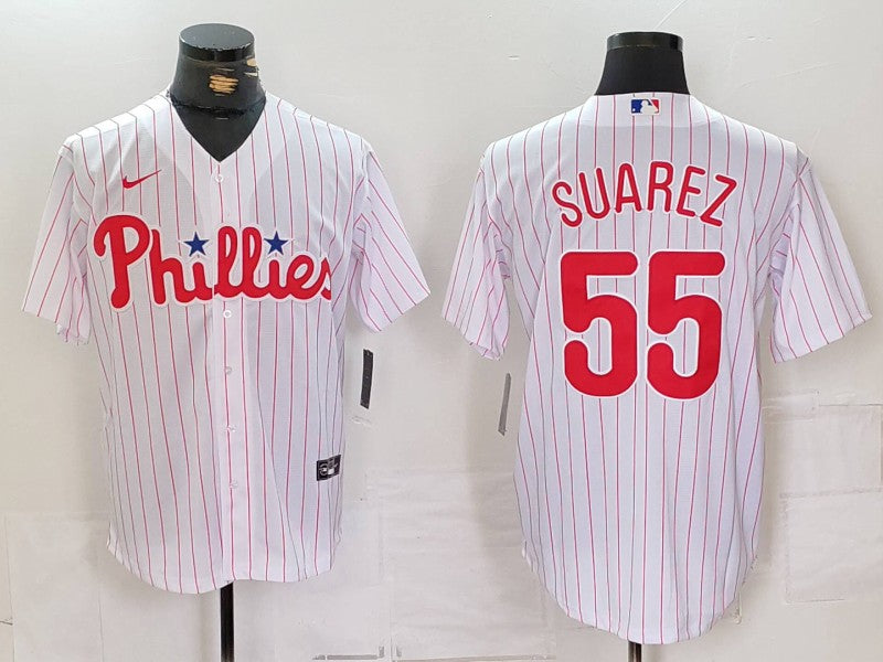 Men’s Philadelphia Phillies Ranger Suarez #55 White Home Jersey