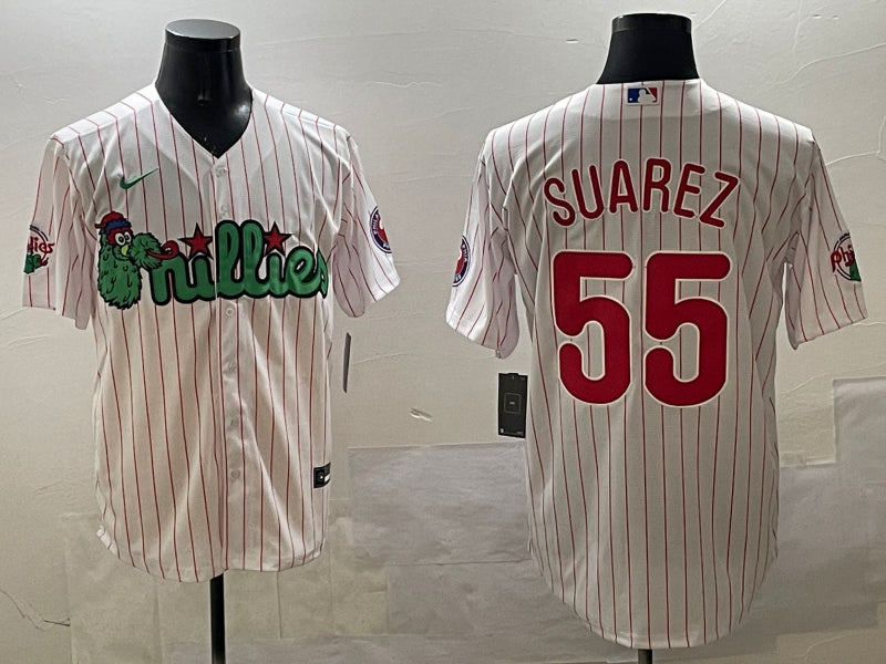 Men’s Philadelphia Phillies Ranger Suarez #55 White Team Jersey