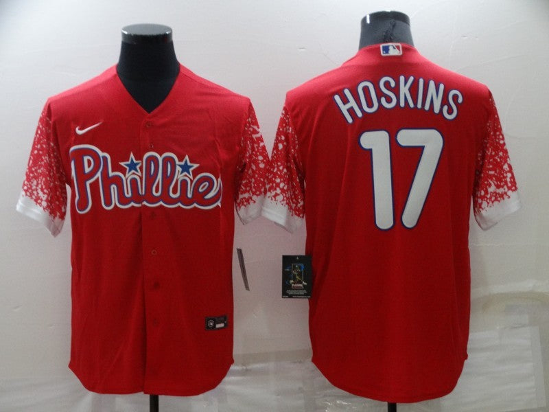 Men’s Philadelphia Phillies Rhys Hoskins #17 Red Jersey