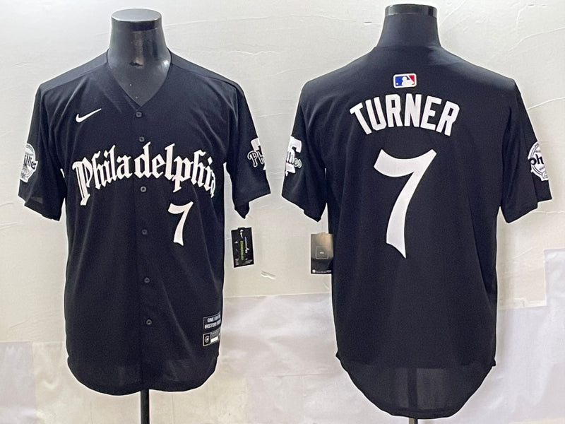 Men’s Philadelphia Phillies Trea Turner #7 Black Jersey