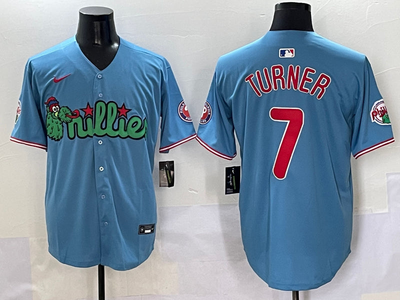 Men’s Philadelphia Phillies Trea Turner #7 Blue Jersey