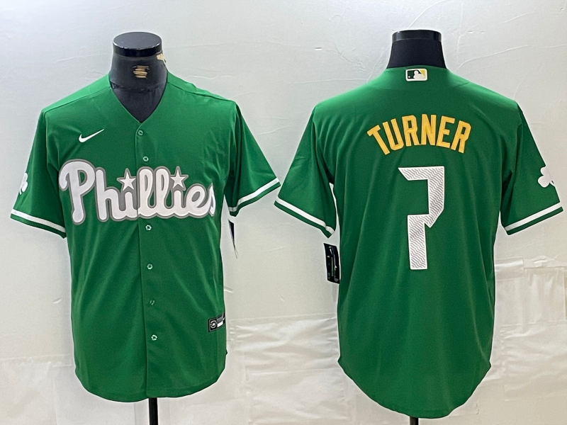 Men’s Philadelphia Phillies Trea Turner #7 Green Jersey