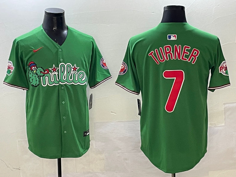 Men’s Philadelphia Phillies Trea Turner #7 Green Team Jersey