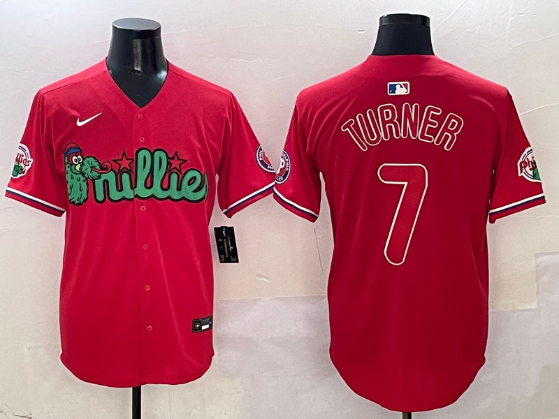 Men’s Philadelphia Phillies Trea Turner #7 Red Jersey