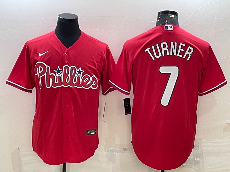 Men’s Philadelphia Phillies Trea Turner #7 Red Jersey