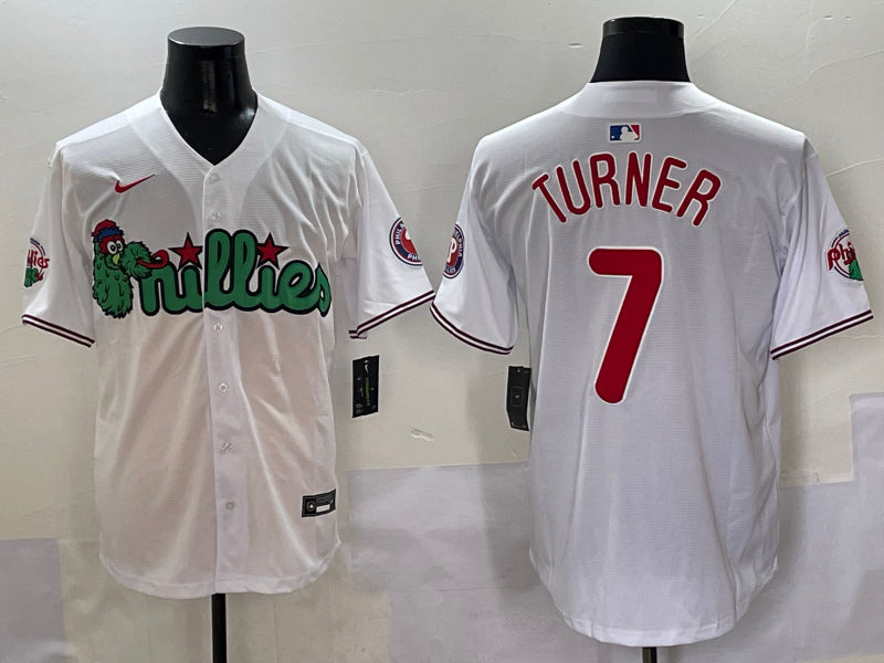 Men’s Philadelphia Phillies Trea Turner #7 White Jersey