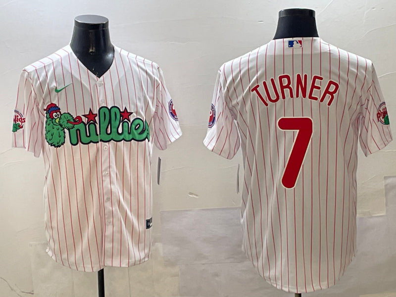 Men’s Philadelphia Phillies Trea Turner #7 White Team Jersey