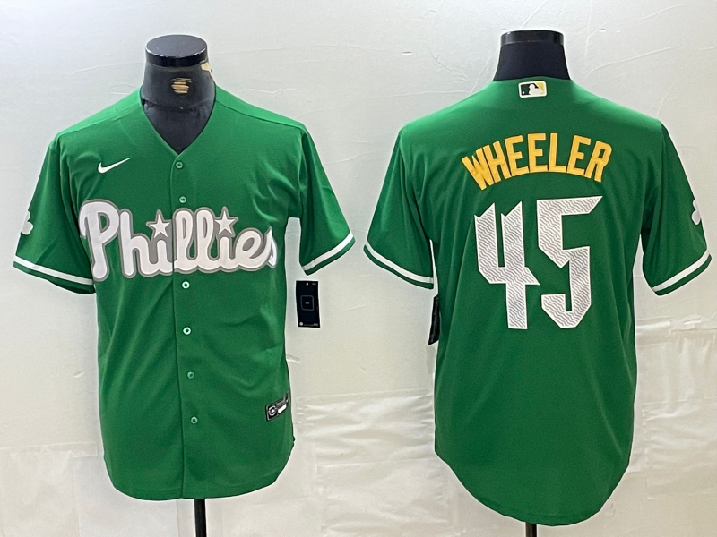 Men’s Philadelphia Phillies Zack Wheeler #45 Green Jersey