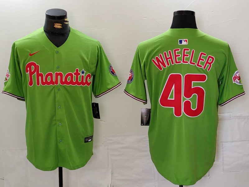 Men’s Philadelphia Phillies Zack Wheeler #45 Green Limited Jersey