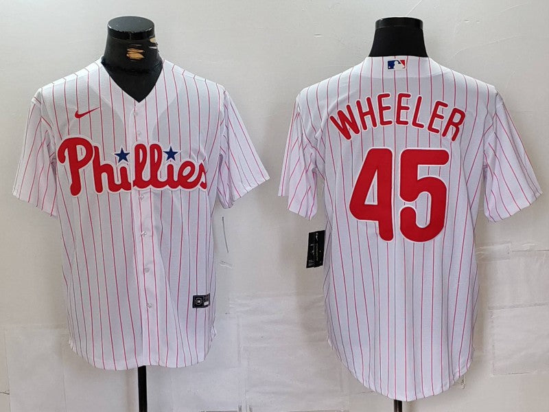 Men’s Philadelphia Phillies Zack Wheeler #45 White Jersey