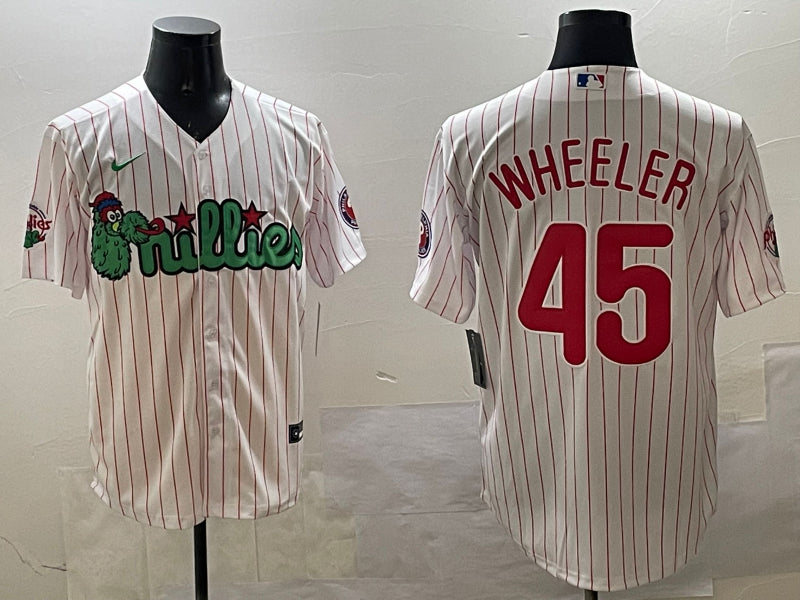 Men’s Philadelphia Phillies Zack Wheeler #45 White Team Jersey