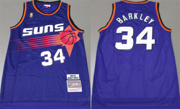 Mens Phoenix Suns #34 Charles Barkley Mitchell & Ness 1992-93 Hardwood Classics Swingman Jersey – Purple