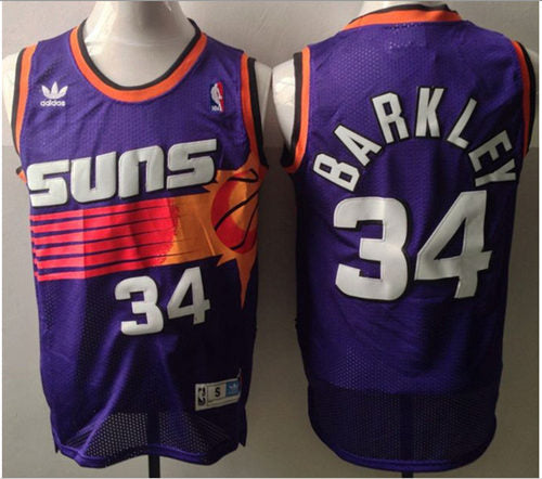 Men’s Phoenix Suns #34 Charles Barkley Puple Throwback Swingman Jersey
