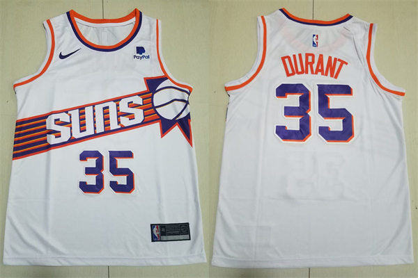 Mens Phoenix Suns #35 Kevin Durant 2023-24 White Association Edition Jersey