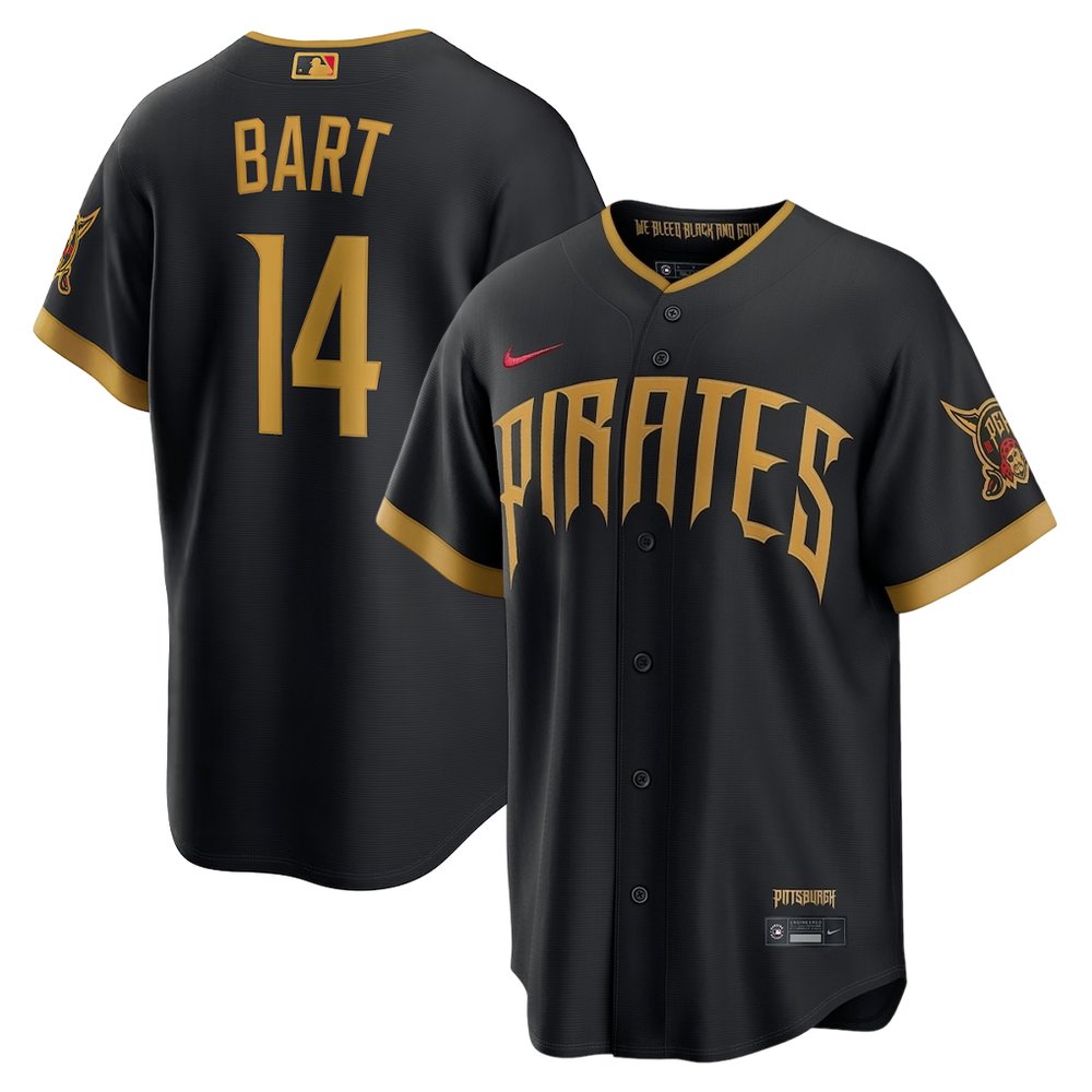 Men’s Pittsburgh Pirates #14 Joey Bart Black 2026 City Connect Stitched Jersey