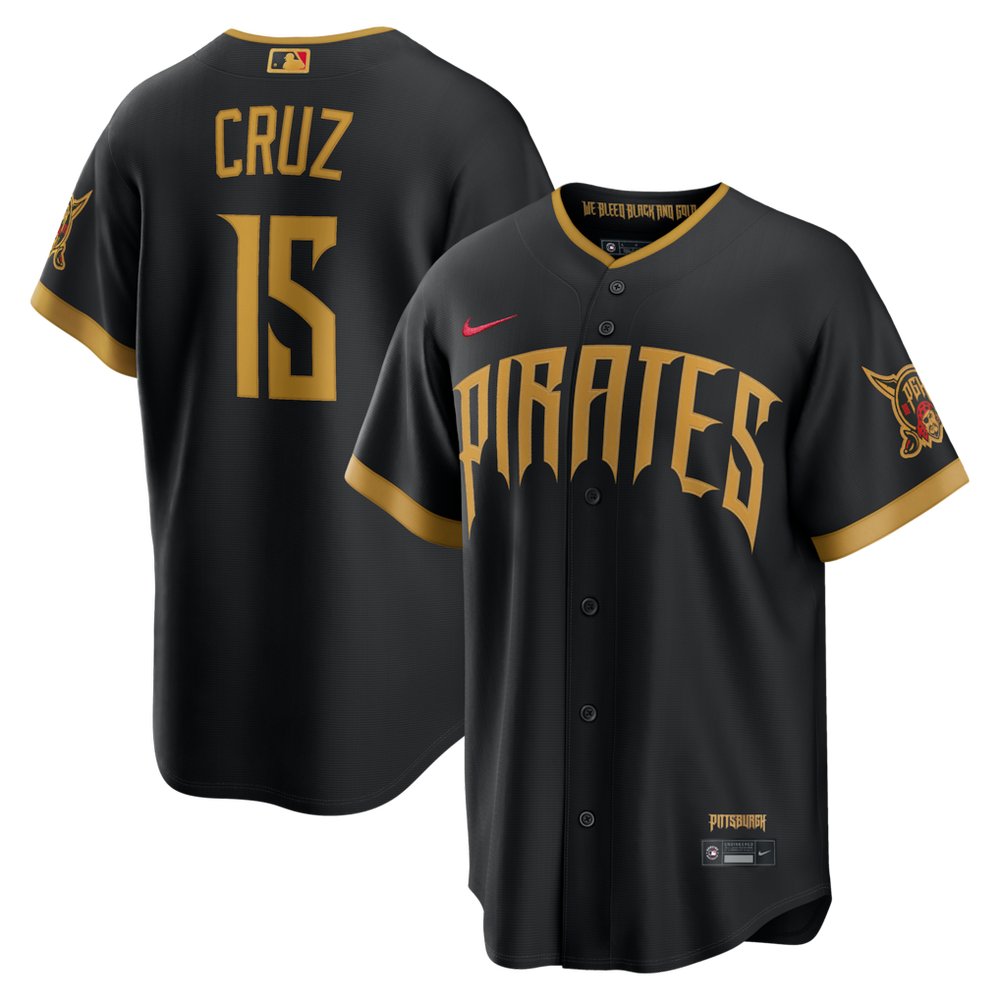 Men’s Pittsburgh Pirates #15 Oneil Cruz Black 2026 City Connect Stitched Jersey