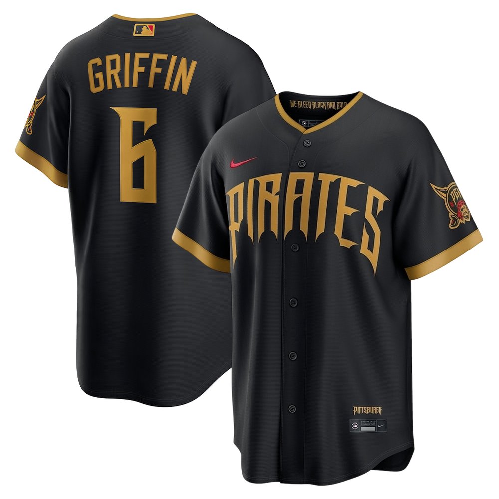 Men’s Pittsburgh Pirates #6 Konnor Griffin Black 2026 City Connect Stitched Jersey