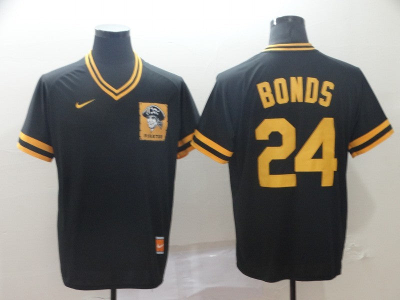 Men’s Pittsburgh Pirates Barry Bonds #24 Black Stitched Jersey