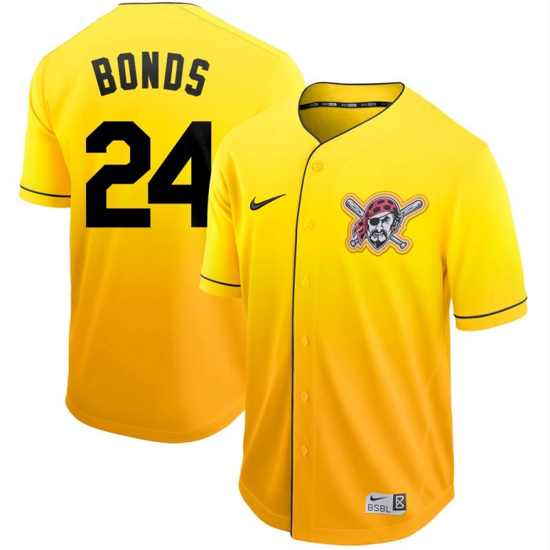 Men’s Pittsburgh Pirates Barry Bonds #24 Yellow Jersey