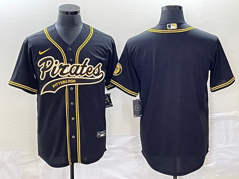Men’s Pittsburgh Pirates Black Blank Jersey Joint Edition