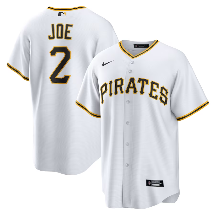 Men’s Pittsburgh Pirates Connor Joe #2 White Home Jersey