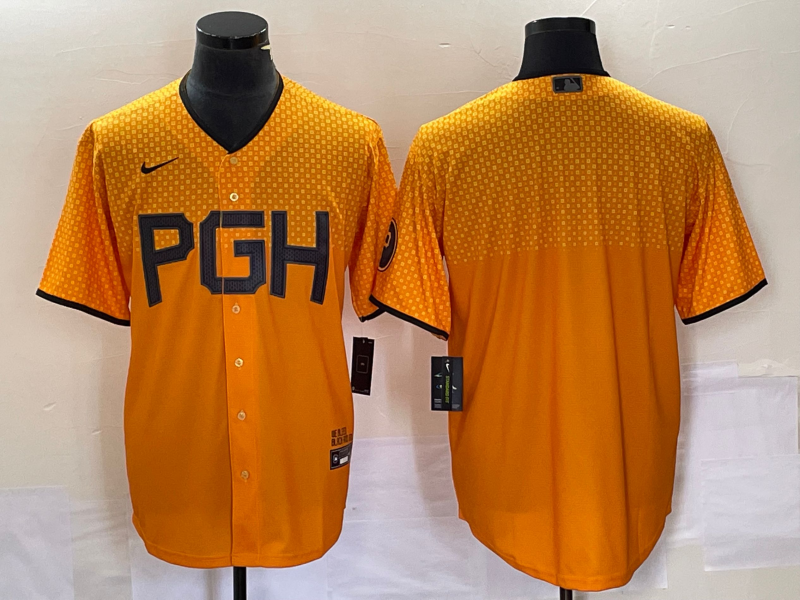 Men’s Pittsburgh Pirates Gold 2023 City Connect Blank Jersey