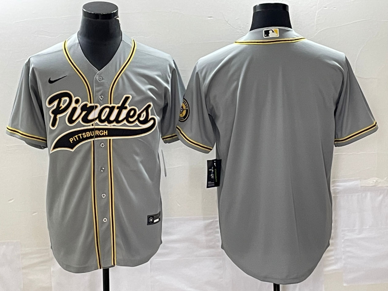 Men’s Pittsburgh Pirates Gray Blank Jersey Joint Edition