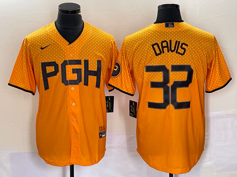 Men’s Pittsburgh Pirates Henry Davis #32 Gold 2023 City Connect Jersey