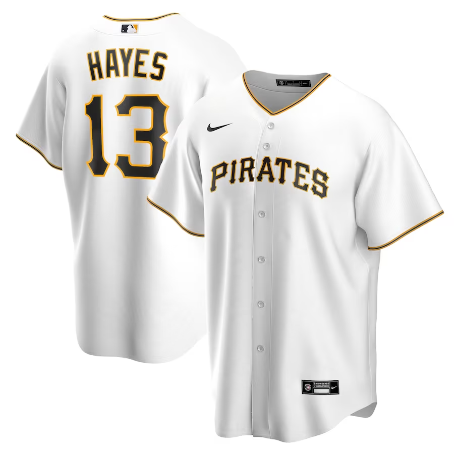 Men’s Pittsburgh Pirates Ke’Bryan Hayes #13 White Home Jersey