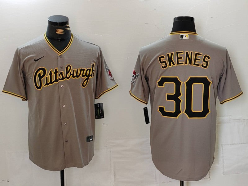 Men’s Pittsburgh Pirates Paul Skenes #30 Gray Jersey