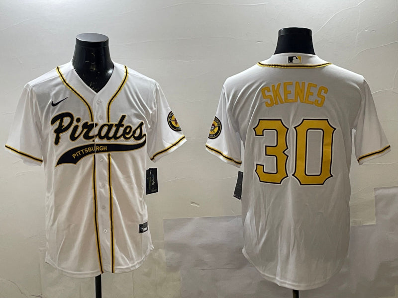 Men’s Pittsburgh Pirates Paul Skenes #30 White Jersey