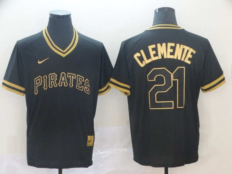 Men’s Pittsburgh Pirates Roberto Clemente #21 Black Alternate Jersey