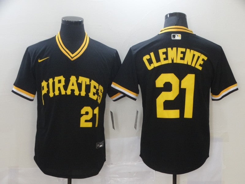 Men’s Pittsburgh Pirates Roberto Clemente #21 Black Authentic Jersey
